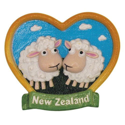 Twin Sheep in Heart Magnet
