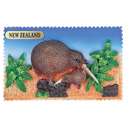 Kiwi & Chick NZ Stamp Magnet