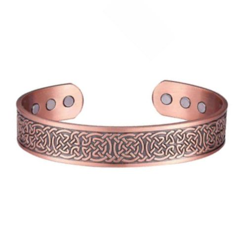 Copper Bracelet Viking Cuff With Magnets.