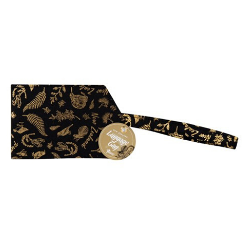 Native Birds Black & Gold Luggage Tag