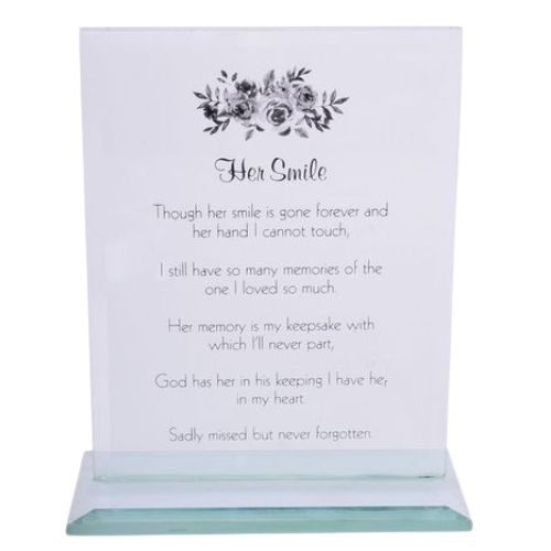 Her Smile Glass Plaque