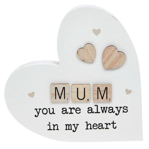 Scrabble Sentiment Heart Mum