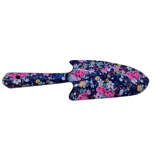 Metal Garden Trowel Flowers on Black