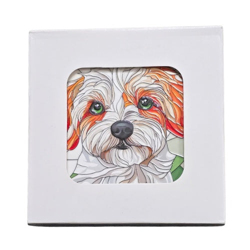 Dog Ceramic Embossed Coaster Set - 6pc
