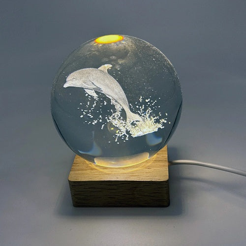 Dolphin Crystal Ball with Light