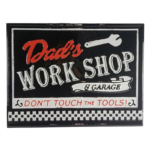 Dad's Workshop Embossed Sign