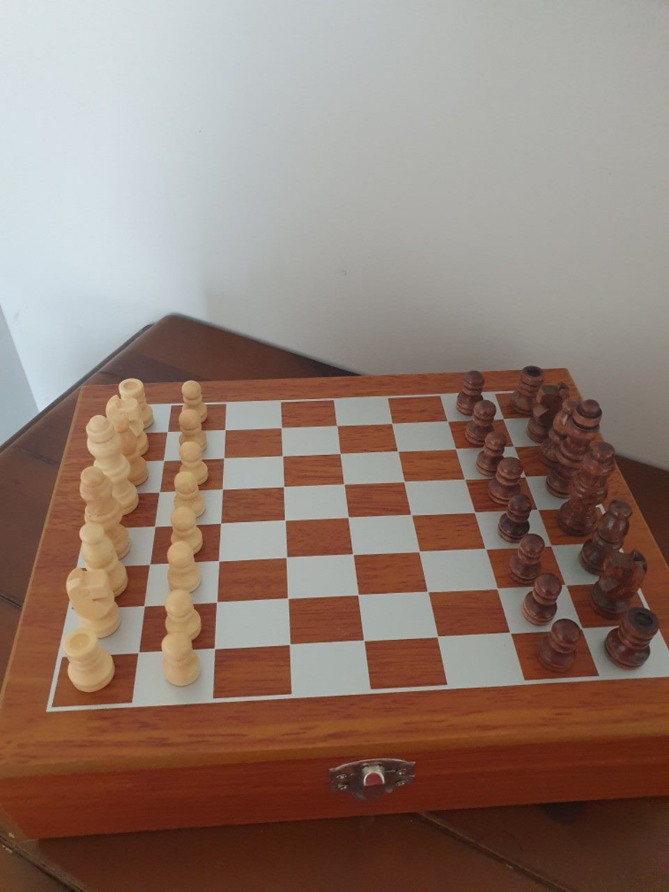 Silver Hip Flask and Chess Set
