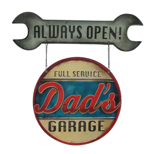 Dad's Garage Spanner Tin Sign