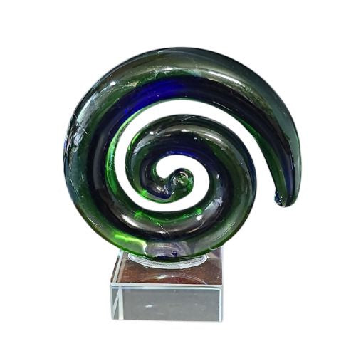 Glass Mini Spiral - Green/Blue