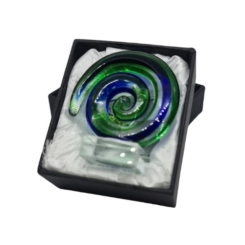 Glass Mini Spiral - Green/Blue