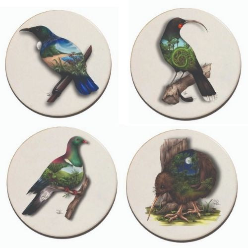 Sophie Blokker Ceramic Coasters - Birds - Set 1
