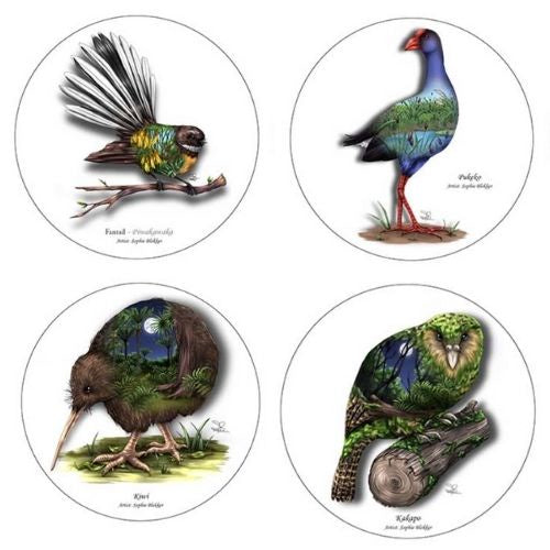Sophie Blokker Ceramic Coasters - Birds - Set 2