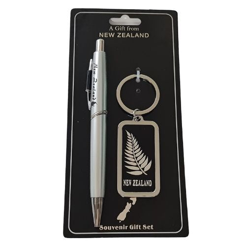 Silver Fern Pen & Keyring Set