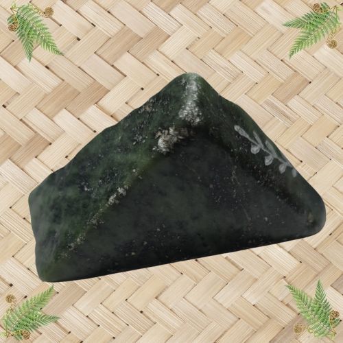NZ Greenstone Polished Rock - Fantail