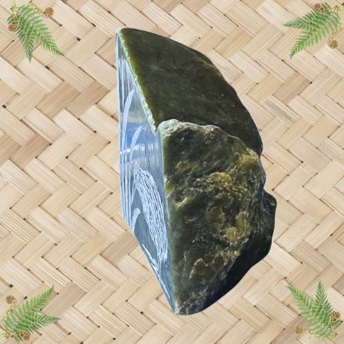 NZ Greenstone Polished Rock - Kiwi
