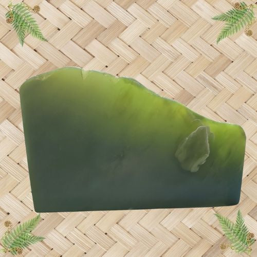 NZ Greenstone Polished Rock - Slice