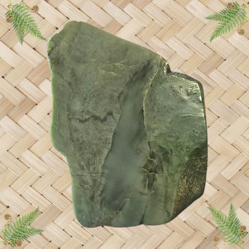 NZ Greenstone Polished Rock - Slice