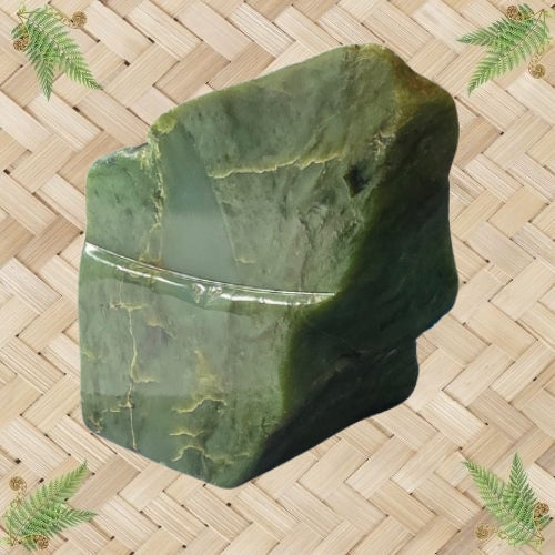 NZ Greenstone Polished Rock - Slice