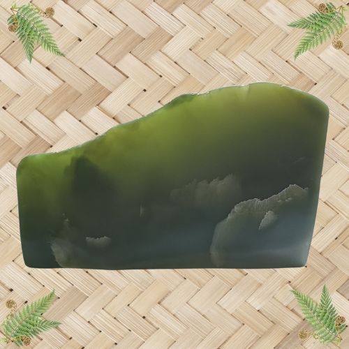 NZ Greenstone Polished Rock - Slice