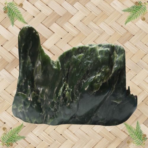 NZ Greenstone Polished Rock - Tui