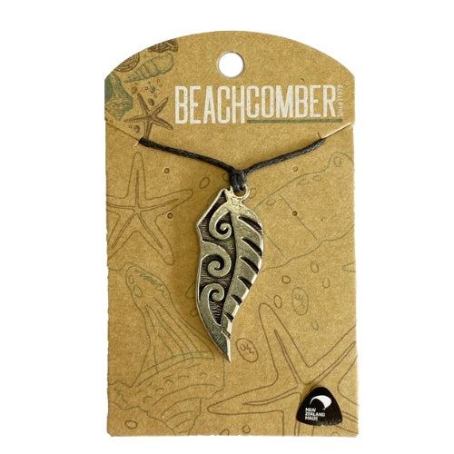 Silver Fern Engraved Pewter Pendant
