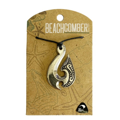 Fish Hook Pewter Pendant