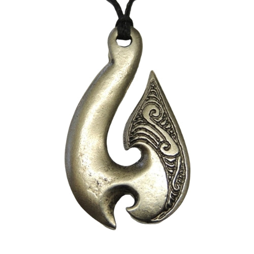 Fish Hook Pewter Pendant