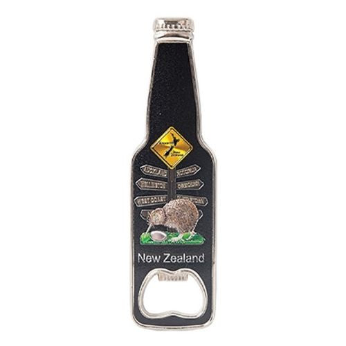 Bottle Opener Bottle Shaped Road Signs & Kiwi Magnet