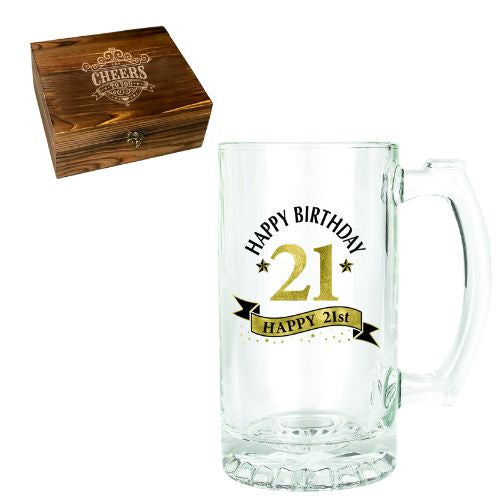 Beer Stein - 21st with Wooden Box