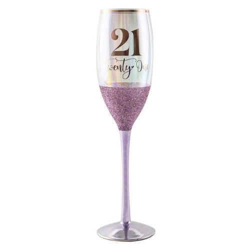 Glitterati Champagne Glass - 21st