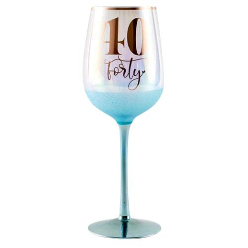 Glitterati Wine Glass - 40th