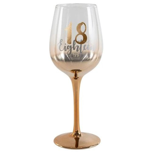 Rose Gold Ombre Stem Wine Glass - 18th