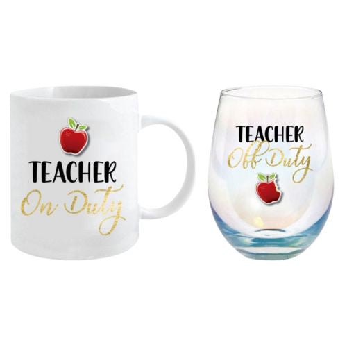 Teacher Mug & Stemless Glass Gift Set