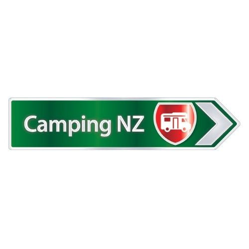 Camping NZ Road Sign Foil Magnet