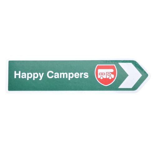 Happy Campers Roadsign Magnet Green