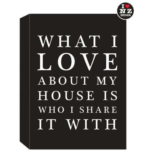 Black Word Block - What I Love About My House