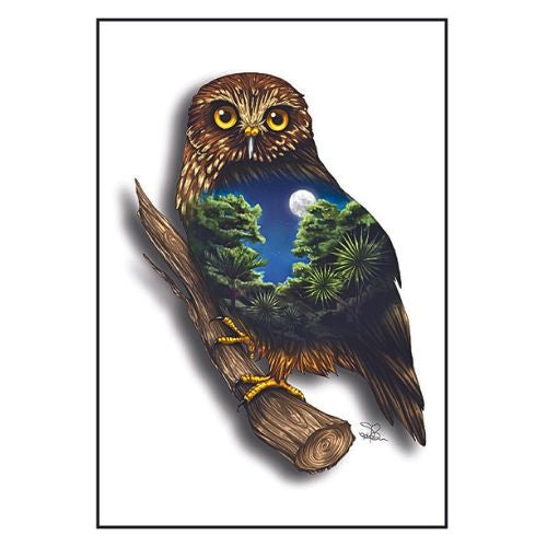 Sophie Blokker Greeting Card - New Zealand Morepork - Ruru