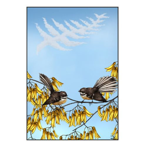 Sophie Blokker Greeting Card - Silver Fern - Fantail