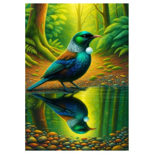 Doug Healey Greeting Card - Tui Reflection