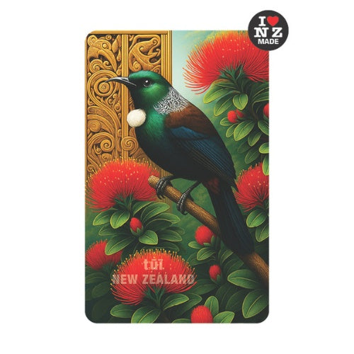 Doug Healey Acrylic Magnet - Tui in Pohutukawa