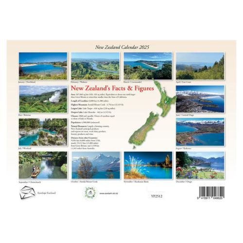 New Zealand Wall Calendar with Wall Planner 2025