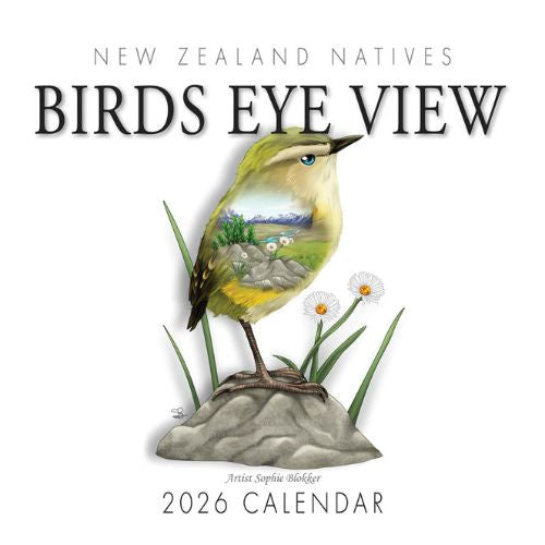 Sophie Blokker New Zealand Natives Birds Eye View Wall Calendar - 2026