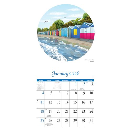 Sophie Blokker New Zealand Artwork Wall Calendar - 2026