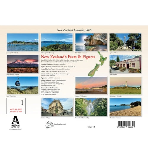New Zealand Wall Calendar with Wall Planner 2027