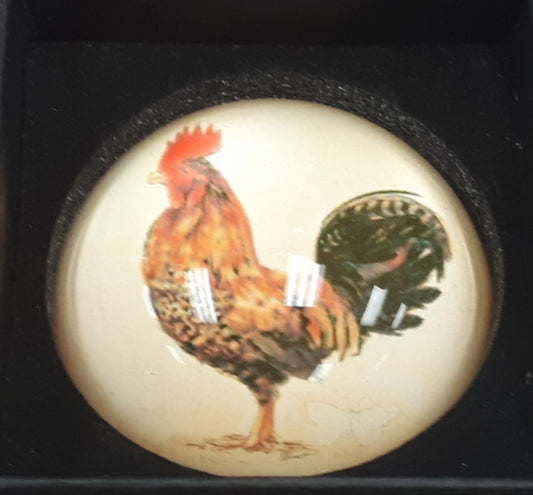 Glass Paperweight - Rooster