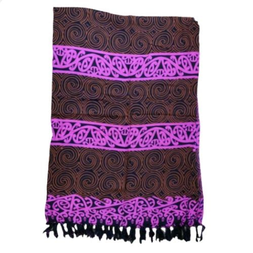 Sarong Spiral/Koru - Brown & Pink