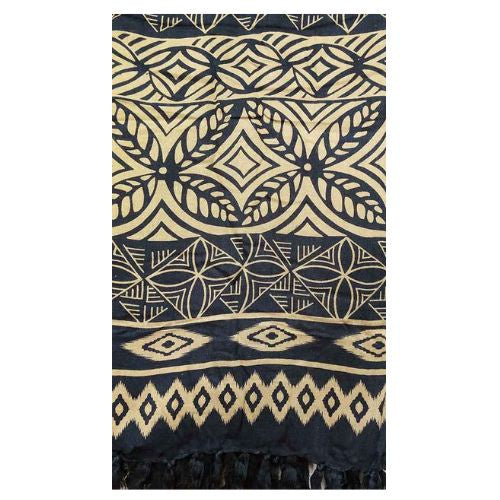 Sarong Pacifica Bold Print - Black & Beige