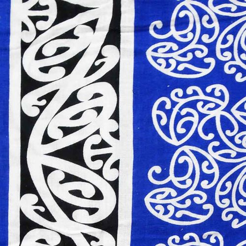 Sarong Kowhaiwhai - Black, Blue & White