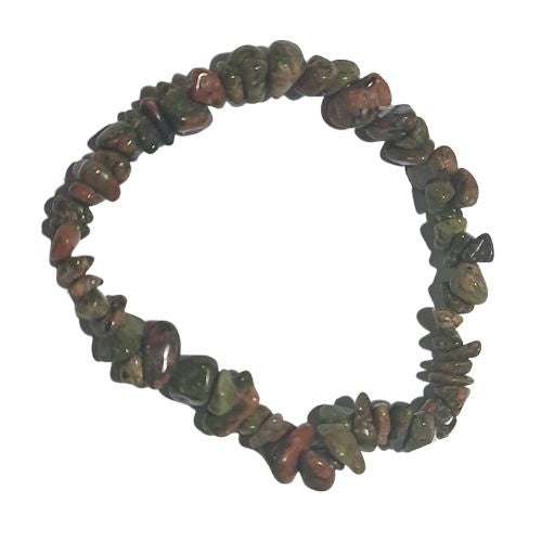 Unakite Chip Bracelet