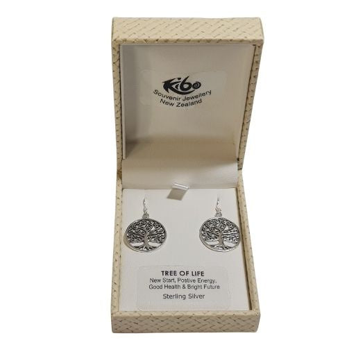 Tree of Life Sterling Silver Spiral Earrings